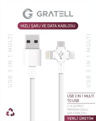 USB A - MULTİ 3in1 - BEYAZ - 1