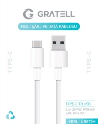 TYPE C TO USB A - TPE BEYAZ 1 METRE - 1